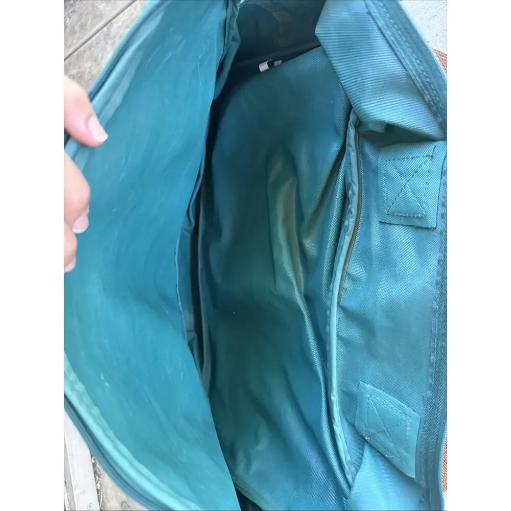 ⁠Vintage Polo Ralph Lauren Green Canvas Travel Duffle Shoulder Messenger Bag 90s